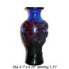 Image 1 : Red Overlay Blue Gold Flake Peking Vase #1877349