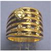 Image 1 : 14K YG 15mm Concentric Circle Diamond Ring #1887179