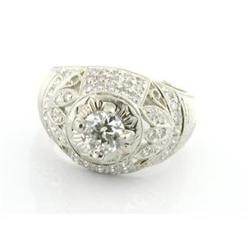 Deco 0.77ct Diamond in Platinum Ring #1887391