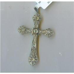 Antique Platinum & 18k Cross 1.5tcw Dia Pendant#1887426