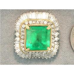 10.75ct Emerald & Diamond 18k Y Gold Enhancer #1887427