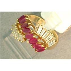 1.00ct Natural Ruby & Diamond 14k Y Gold Ring #1887432