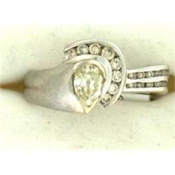 0.50ct OMC Dia & 0.50tcw Dia 14k W Gold Ring #1887434