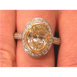 3.01ct Fancy Yellow Diamond Platinum Ring #1887437