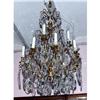 Image 1 : Crystal and bronze 12 lights chandelier  #1888025