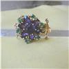 Image 1 : VINTAGE  EMERALD & AMETHYST / 14K CLASP #1900632