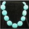 Image 1 : Hand Carved Brazilian Turquoise Chunky Necklace#1900782