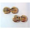Image 1 : 14Kt gold white enamel cufflinks #1900861