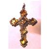 Image 1 : STERLING SILVER CROSS W/ 6 LG. SQ. CUT TOPAZ #1901068
