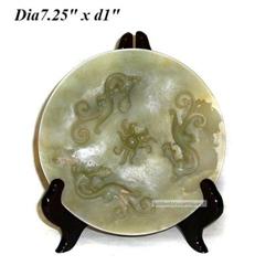 Jade Round Plate with Dragons Playing Ball #1901089