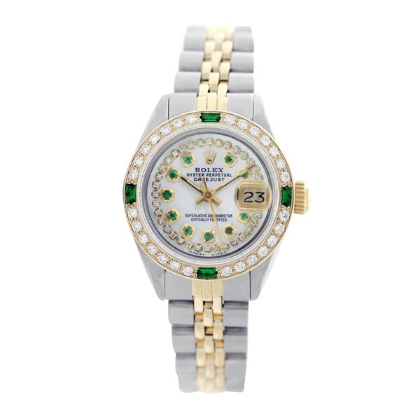 Rolex Pre-owned 26mm Womens Custom String White MOP Two Tone