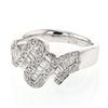 Image 1 : Natural 0.55 CTW Baguette & Diamond Ring 14K White Gold - REF-108T9X