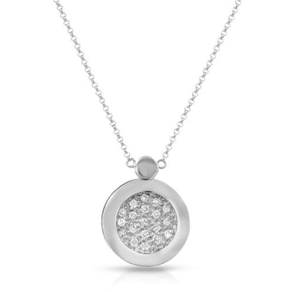 Natural 0.53 CTW Diamond Necklace 14K White Gold - REF-84N6Y