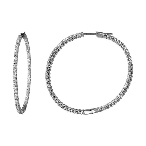 Natural 2.09 CTW Diamond Earrings 14K White Gold - REF-171F9M