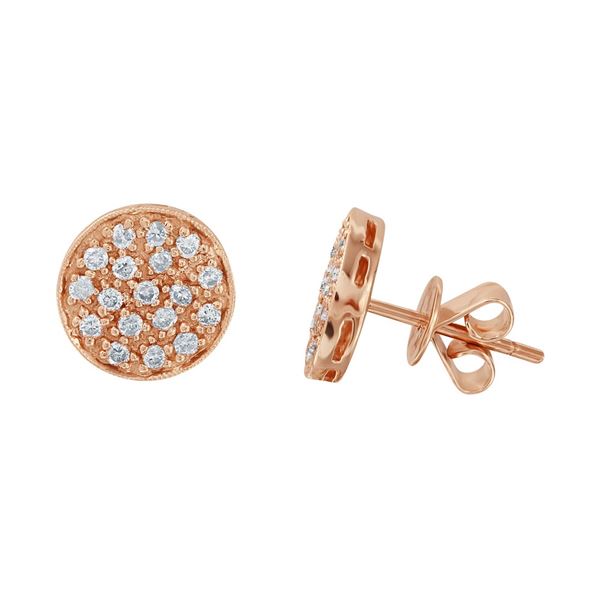 Natural 0.51 CTW Diamond Earrings 14K Rose Gold - REF-63F2M