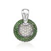 Image 1 : Natural 1.53 CTW Tsavorite & Diamond Necklace 14K White Gold - REF-95T4X