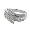 Image 1 : Natural 0.91 CTW Baguette & Diamond Ring 18K White Gold - REF-133W2H
