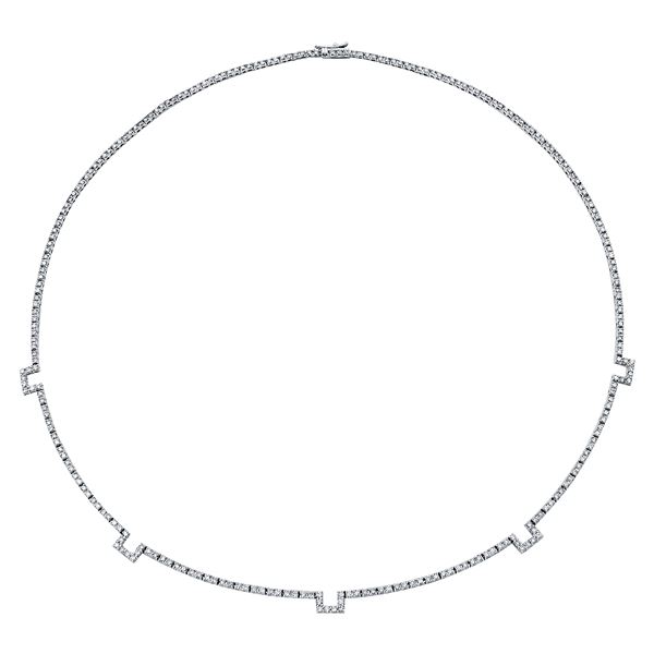 Natural 2.87 CTW Diamond Necklace 18K White Gold - REF-234W9H