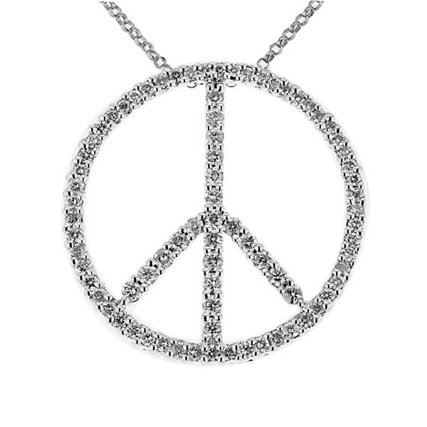 Natural 0.75 CTW Diamond Necklace 14K White Gold - REF-105K3R