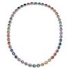 Image 1 : Natural 33.92 CTW Multi-Sapphire & Diamond Necklace 14K White Gold - REF-897K3R
