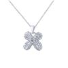 Image 1 : Natural 0.67 CTW Diamond Necklace 18K White Gold - REF-109W8H