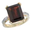 Image 1 : 5.52 CTW Garnet & Diamond Ring 10K Yellow Gold - REF-46R3H