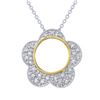 Image 1 : Natural 0.19 CTW Diamond Necklace 14K Two Tone Yellow Gold - REF-45N2Y