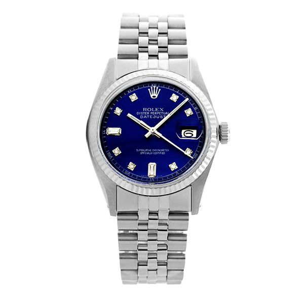 Rolex Pre-owned 36mm Mens Blue Dial Stainless Steel