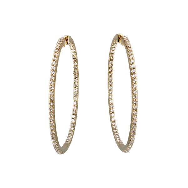 Natural 6.12 CTW Diamond Earrings 14K Yellow Gold - REF-576K9R