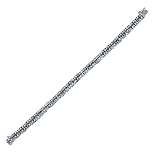 Natural 3.54 CTW Diamond Bracelet 14K White Gold - REF-380K7R