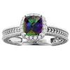 Image 1 : 1.60 CTW Mystic Topaz & Diamond Ring 14K White Gold - REF-45M3A