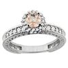 Image 1 : 0.79 CTW Morganite & Diamond Ring 14K White Gold - REF-67Y3V