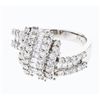 Image 1 : Natural 1.69 CTW Diamond & Baguette Ring 18K White Gold - REF-227F7M