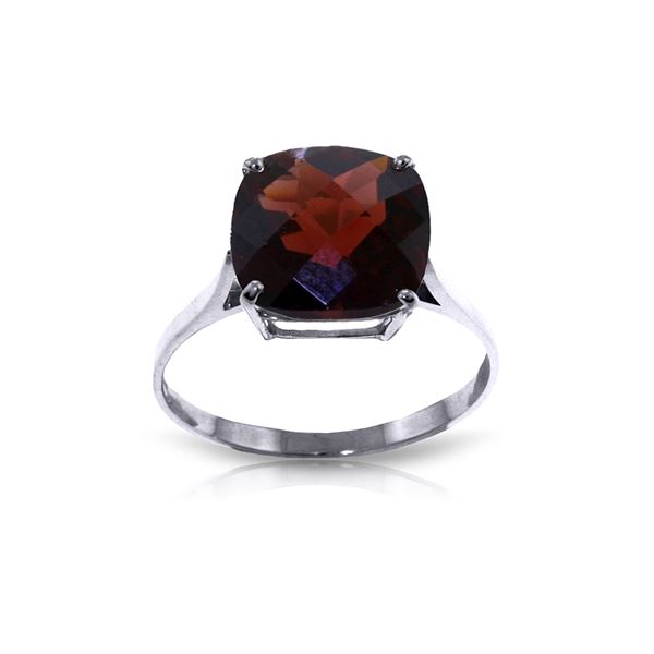 Genuine 4.5 ctw Garnet Ring 14KT White Gold - REF-37A8K