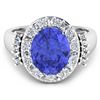 Image 3 : Natural 4.58 CTW Tanzanite & Diamond Ring 14K White Gold - REF-156R2F