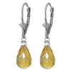 Image 1 : Genuine 4.6 ctw Citrine & Diamond Earrings 14KT White Gold - REF-30T2A