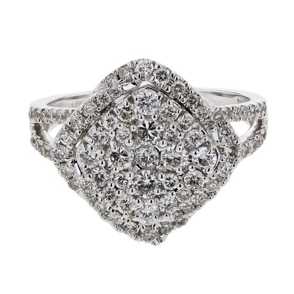 Natural 1.46 CTW Diamond Ring 14K White Gold - REF-167T4X