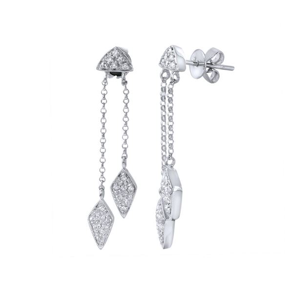 Natural 0.38 CTW Diamond Earrings 14K White Gold - REF-57K6R