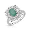 Image 1 : Natural 1.58 CTW Emerald & Diamond Ring W=15MM 14K Gold - REF-75N6Y
