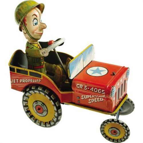 G. I. Joe & His Jouncing Jeep Mechanical Tin Toy