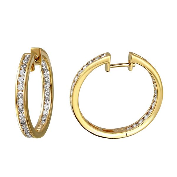 Natural 2.28 CTW Diamond Earrings 14K Yellow Gold - REF-277W2H
