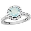 Image 1 : 1.13 CTW Aquamarine & Diamond Ring 14K White Gold - REF-54X5M