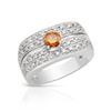 Image 1 : Natural 0.74 CTW Diamond & Yellow Round Diamond Ring 18K White Gold - REF-144N9Y