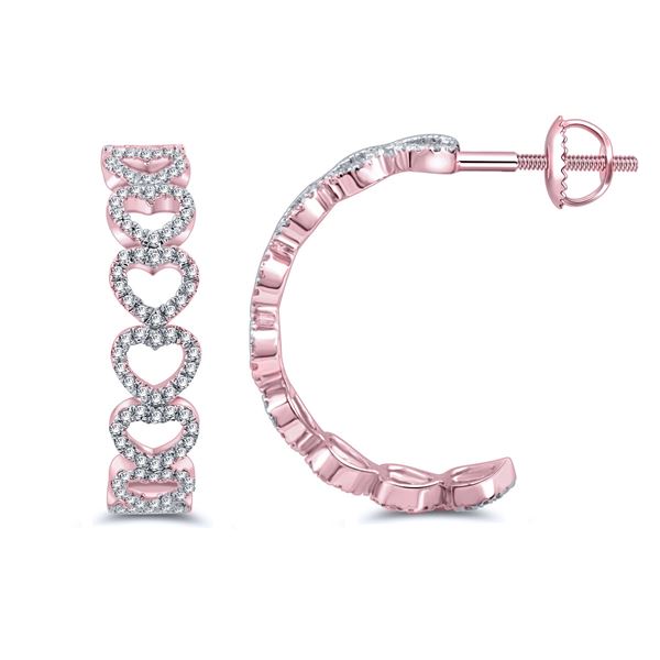 Natural 0.28 CTW Diamond Earrings 14K Rose Gold - REF-34W2H