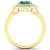 Image 2 : Natural 1.93 CTW Zambian Emerald & Diamond Ring 14K Yellow Gold - REF-80R9F