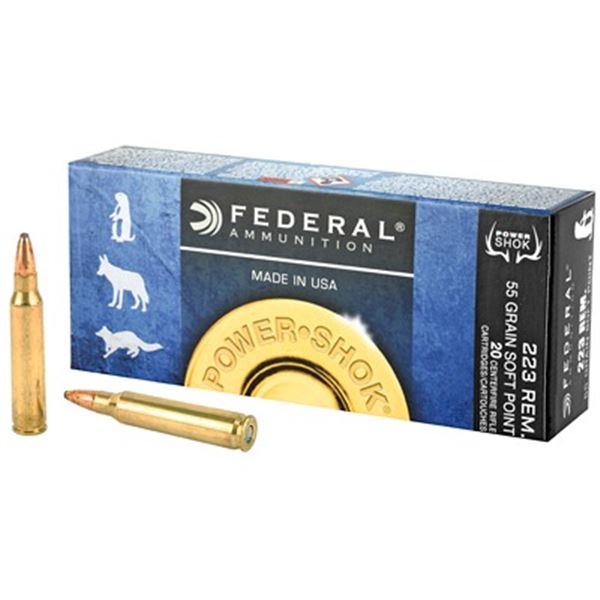 FED PWRSHK 223REM 55GR SP - 40 RDS