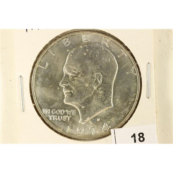 1974-S IKE SILVER DOLLAR BRILLIANT UNC
