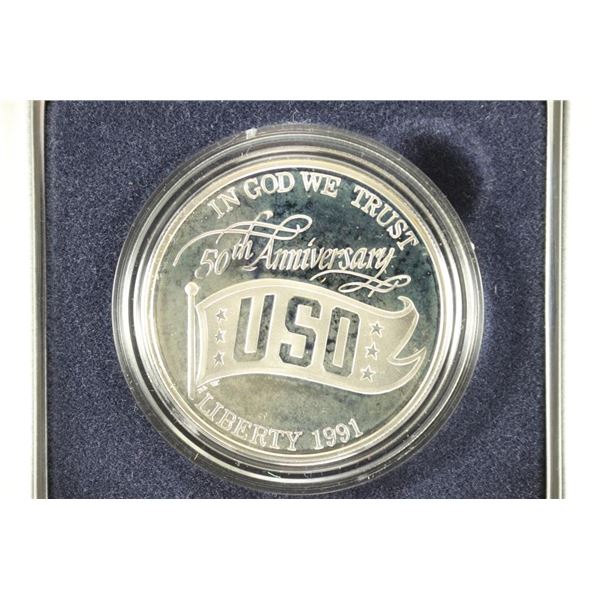 1991 USO PROOF SILVER DOLLAR