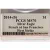 Image 3 : 2014 (S) AMERICAN SILVER EAGLE PCGS MS70