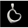 Image 1 : 18KT White Gold 0.43 ctw Diamond Heart Pendant